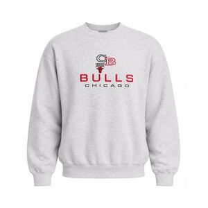 Vintage Logo 7 Chicago Bulls Sweatshirt Mens XL Heather Grey Embroidered NBA 90s